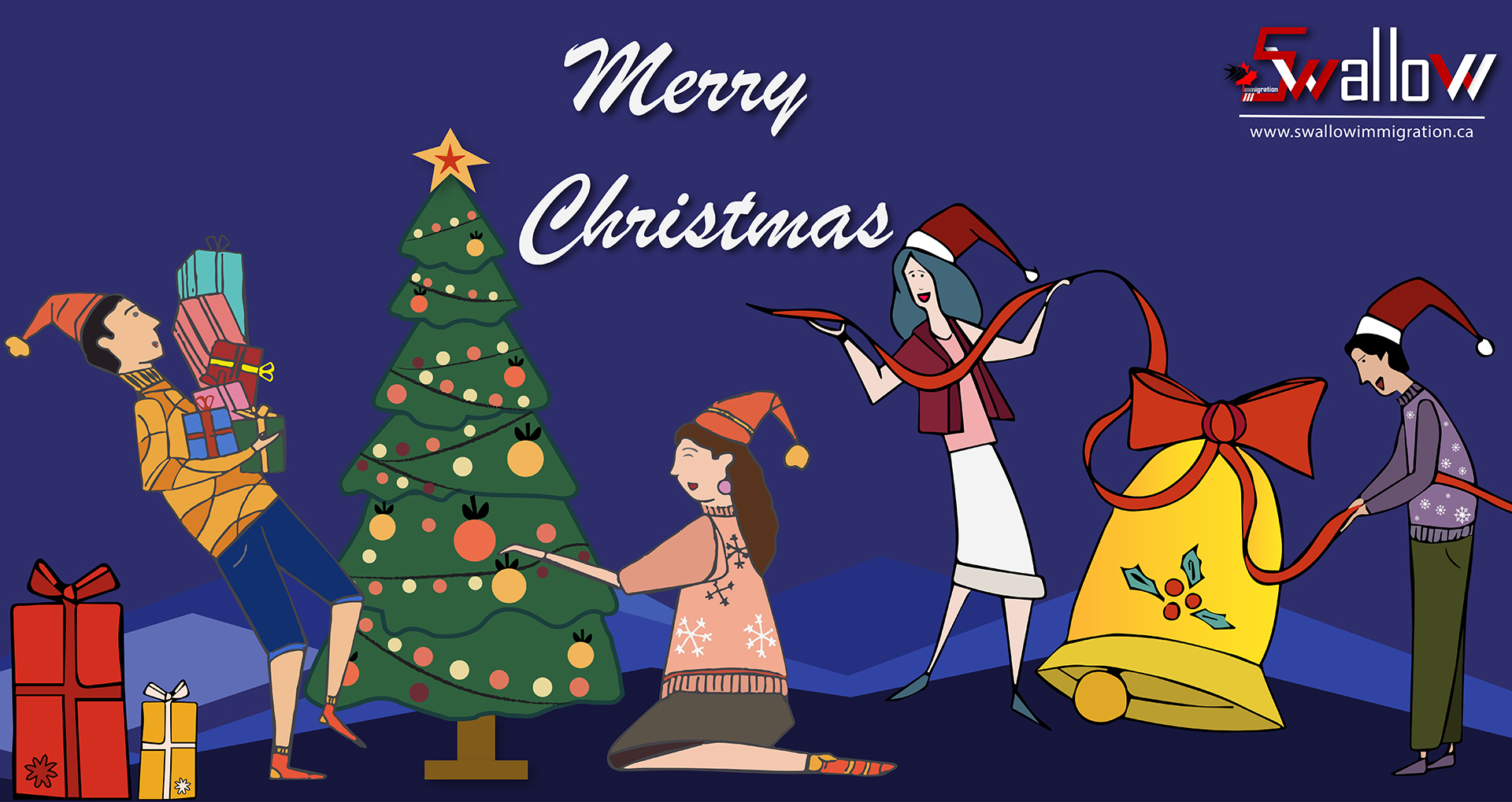 Merry Christmas 2025 Merry Christmas β Celebrating the Season of Joy, Community, and New Beginnings in New Brunswick Presented by Swallow Immigration Consultancy Inc.